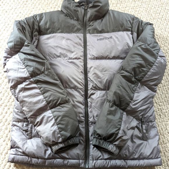 Marmot 700 Down Fill Gray Puffer Jacket Size M